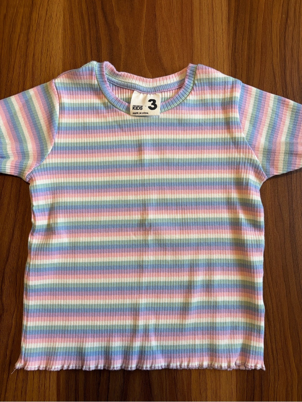 Cotton On Kids 3Y Pastel Ribbed Tee
